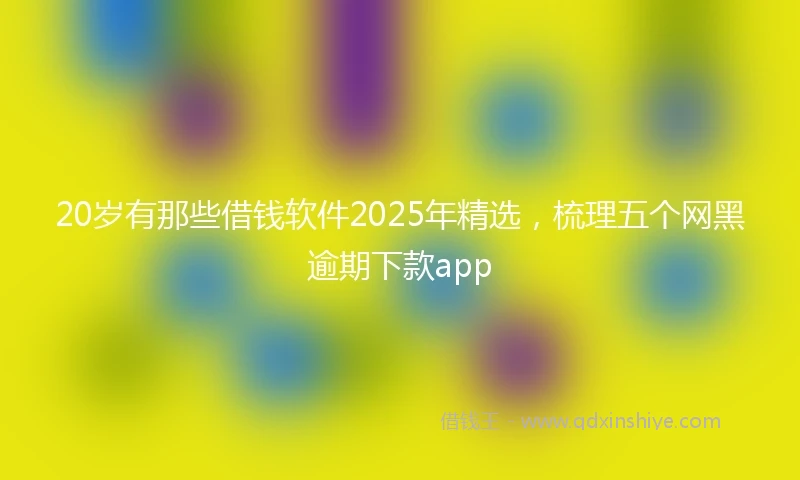 20岁有那些借钱软件2025年精选，梳理五个网黑逾期下款app