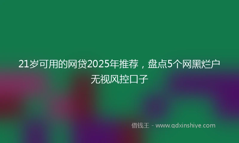 21岁可用的网贷2025年推荐，盘点5个网黑烂户无视风控口子