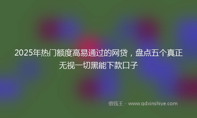 2025年热门额度高易通过的网贷，盘点五个真正无视一切黑能下款口子