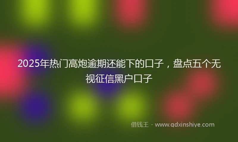 2025年热门高炮逾期还能下的口子，盘点五个无视征信黑户口子