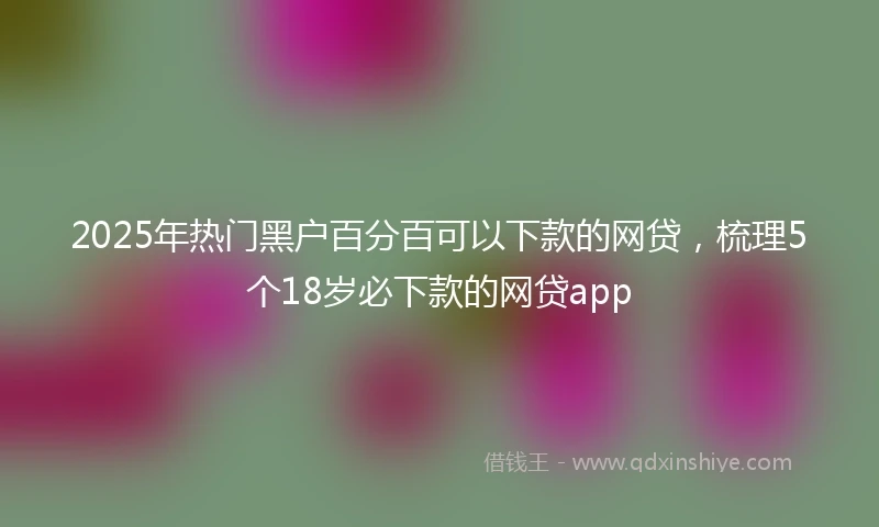 2025年热门黑户百分百可以下款的网贷，梳理5个18岁必下款的网贷app