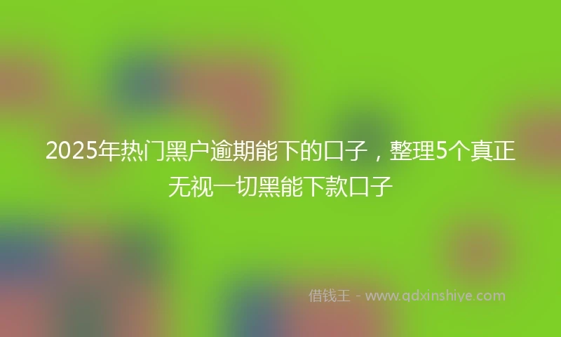 2025年热门黑户逾期能下的口子，整理5个真正无视一切黑能下款口子