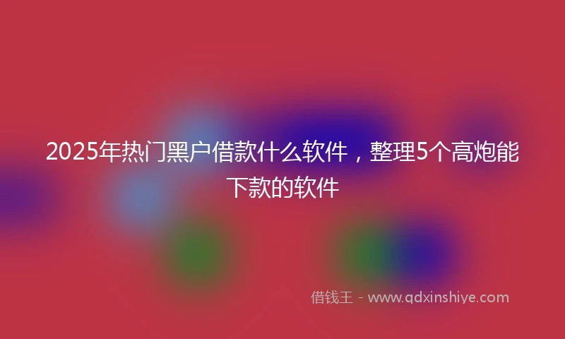2025年热门黑户借款什么软件，整理5个高炮能下款的软件