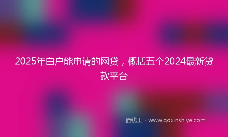 2025年白户能申请的网贷，概括五个2024最新贷款平台