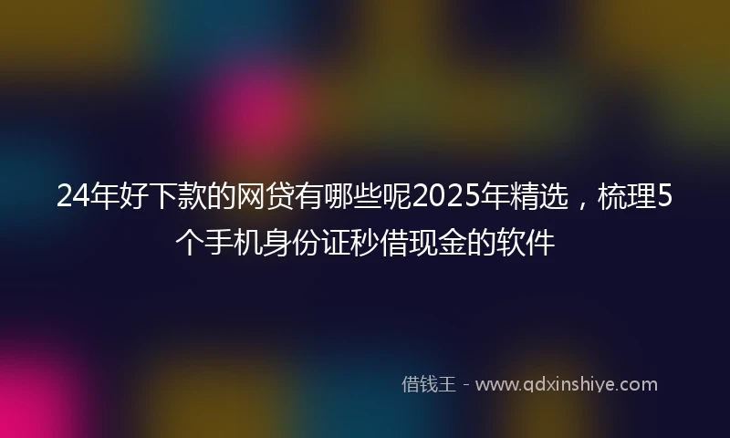 24年好下款的网贷有哪些呢2025年精选，梳理5个手机身份证秒借现金的软件