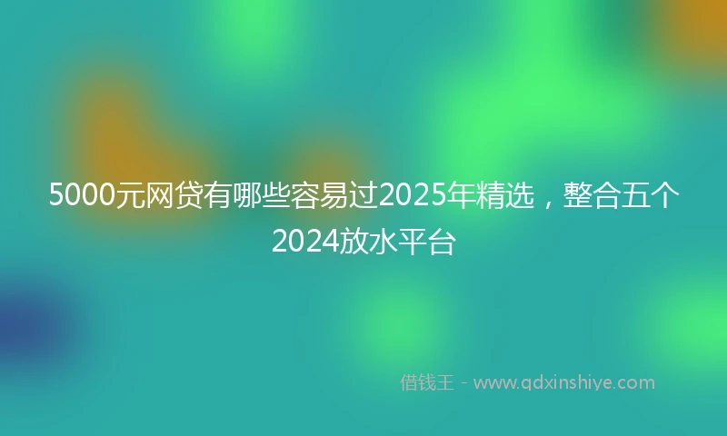 5000元网贷有哪些容易过2025年精选，整合五个2024放水平台