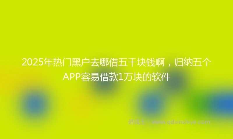 2025年热门黑户去哪借五千块钱啊，归纳五个APP容易借款1万块的软件