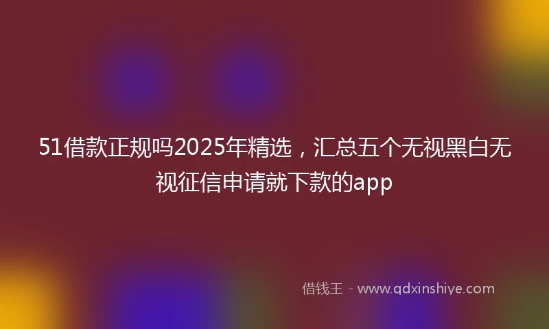 51借款正规吗2025年精选，汇总五个无视黑白无视征信申请就下款的app