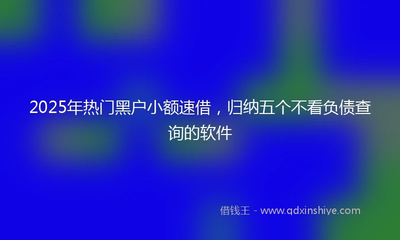 2025年热门黑户小额速借，归纳五个不看负债查询的软件