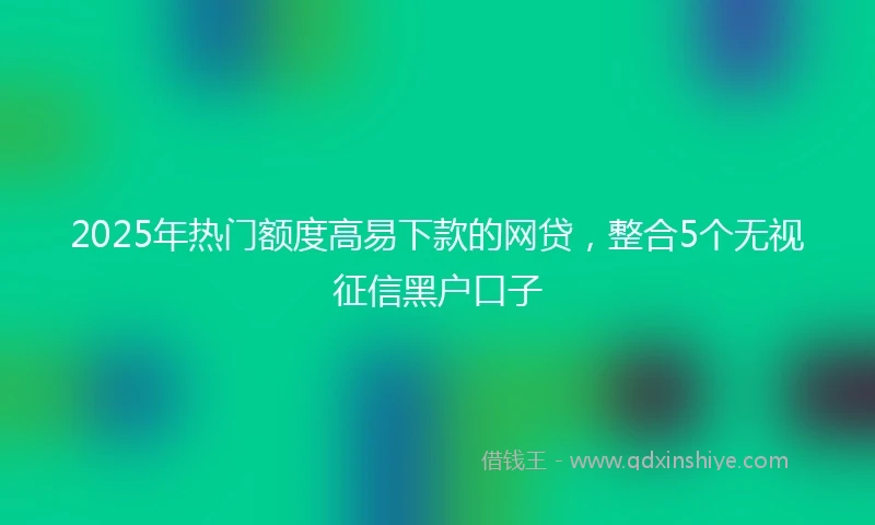 2025年热门额度高易下款的网贷，整合5个无视征信黑户口子