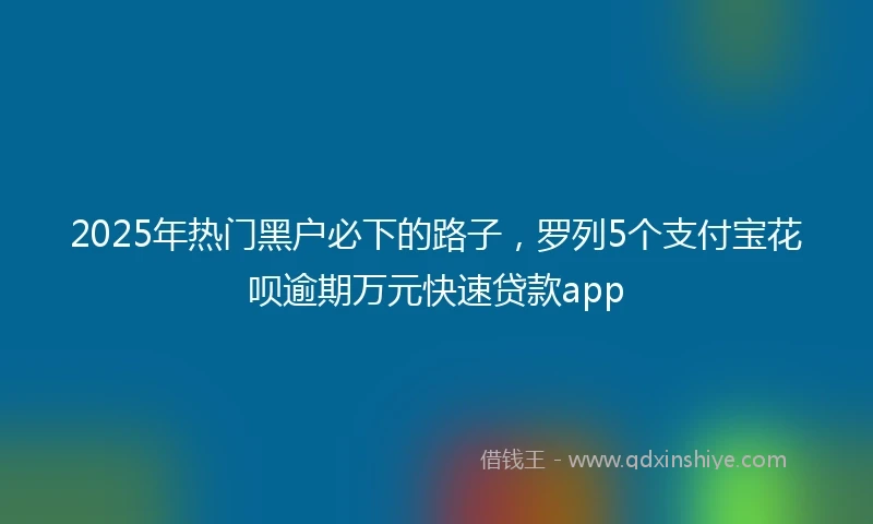 2025年热门黑户必下的路子，罗列5个支付宝花呗逾期万元快速贷款app