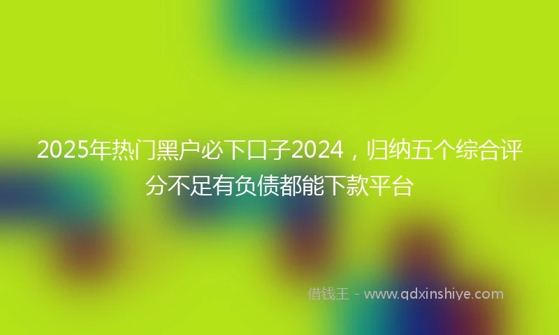 2025年热门黑户必下口子2024，归纳五个综合评分不足有负债都能下款平台