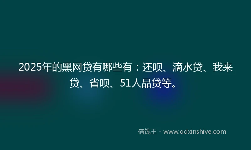 2025年的黑网贷有哪些有：还呗、滴水贷、我来贷、省呗、51人品贷等。