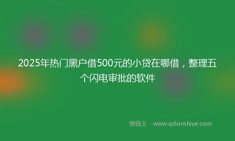 2025年热门黑户借500元的小贷在哪借，整理五个闪电审批的软件