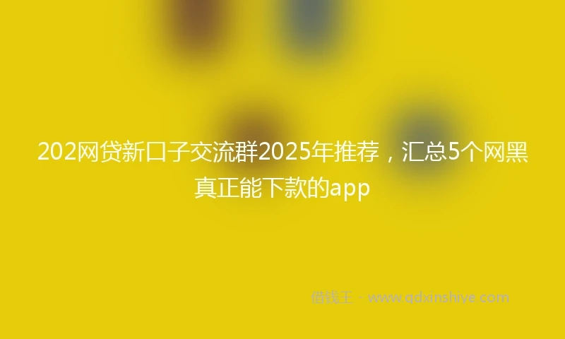 202网贷新口子交流群2025年推荐，汇总5个网黑真正能下款的app