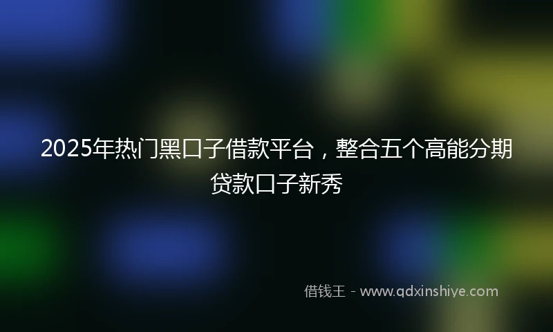 2025年热门黑口子借款平台，整合五个高能分期贷款口子新秀