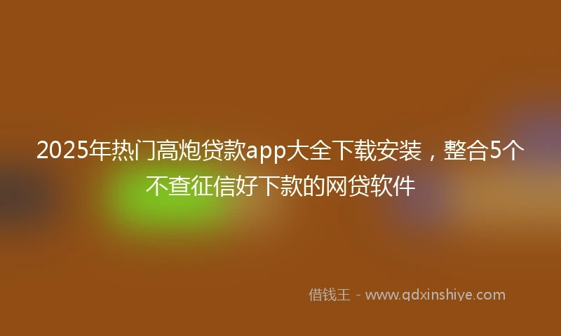 2025年热门高炮贷款app大全下载安装，整合5个不查征信好下款的网贷软件