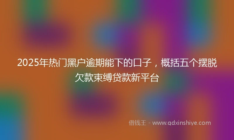2025年热门黑户逾期能下的口子，概括五个摆脱欠款束缚贷款新平台