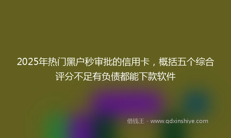 2025年热门黑户秒审批的信用卡，概括五个综合评分不足有负债都能下款软件