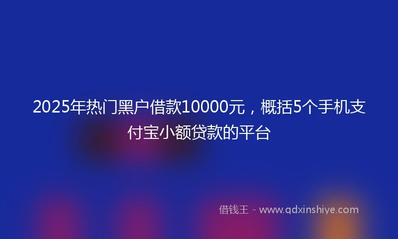 2025年热门黑户借款10000元，概括5个手机支付宝小额贷款的平台