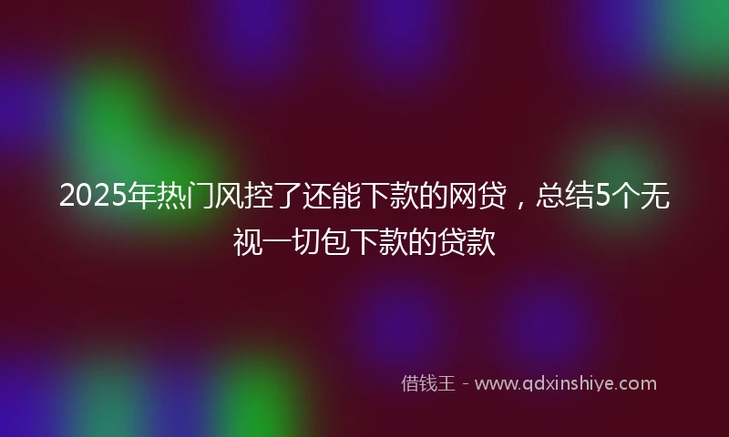 2025年热门风控了还能下款的网贷，总结5个无视一切包下款的贷款