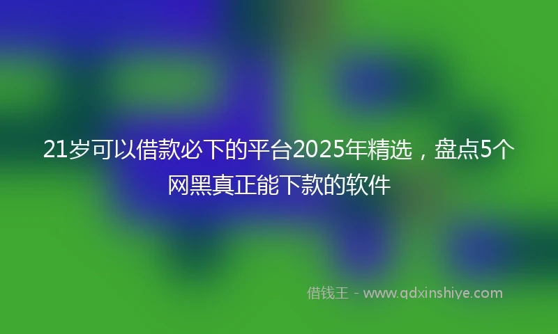 21岁可以借款必下的平台2025年精选，盘点5个网黑真正能下款的软件