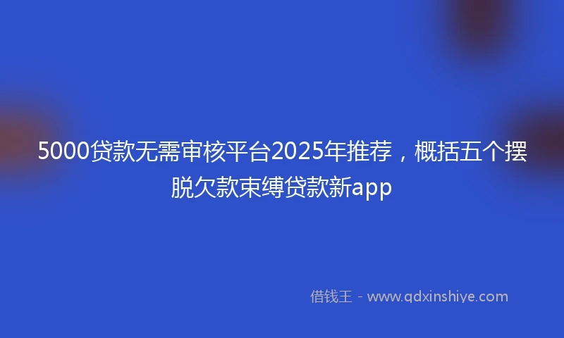5000贷款无需审核平台2025年推荐，概括五个摆脱欠款束缚贷款新app