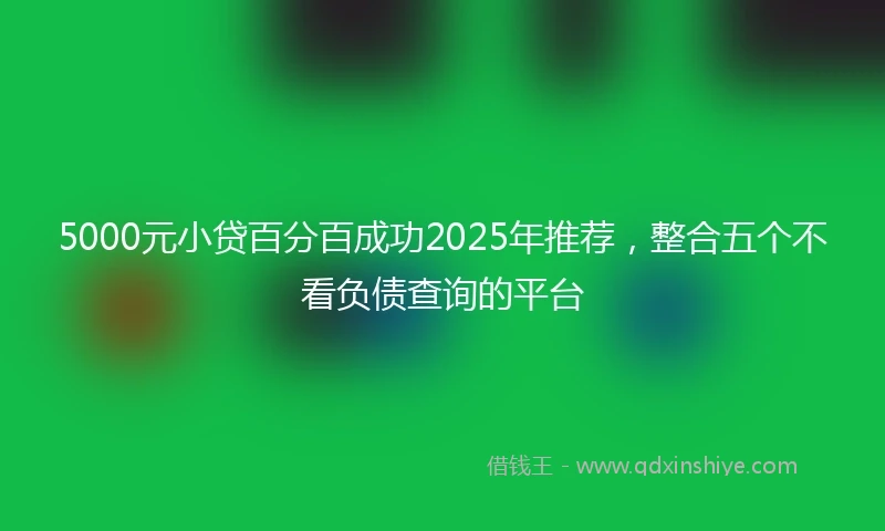 5000元小贷百分百成功2025年推荐，整合五个不看负债查询的平台