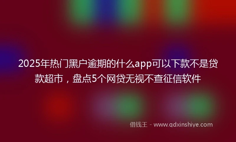 2025年热门黑户逾期的什么app可以下款不是贷款超市，盘点5个网贷无视不查征信软件