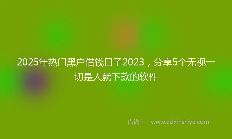 2025年热门黑户借钱口子2023，分享5个无视一切是人就下款的软件