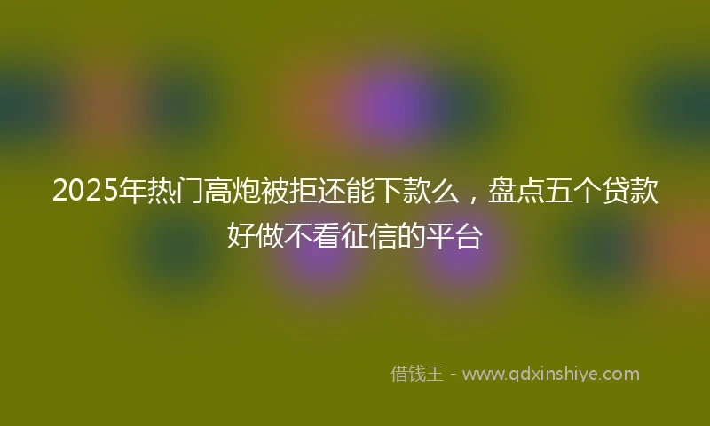 2025年热门高炮被拒还能下款么，盘点五个贷款好做不看征信的平台