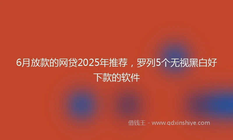 6月放款的网贷2025年推荐，罗列5个无视黑白好下款的软件
