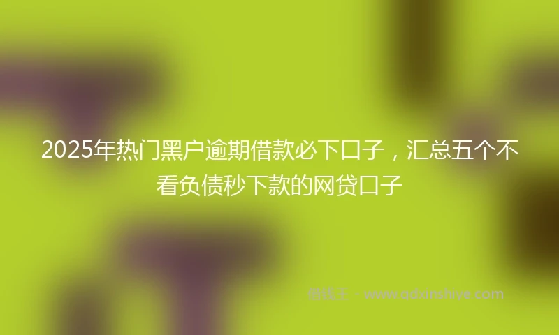 2025年热门黑户逾期借款必下口子，汇总五个不看负债秒下款的网贷口子