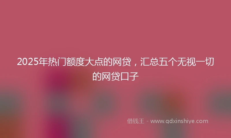 2025年热门额度大点的网贷，汇总五个无视一切的网贷口子