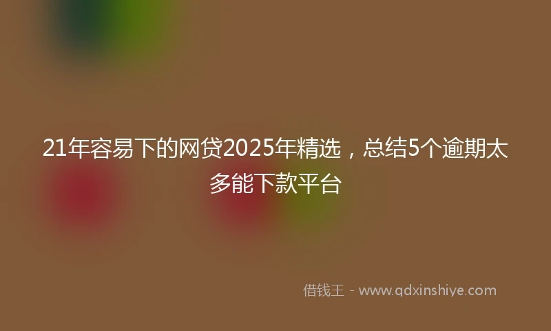 21年容易下的网贷2025年精选，总结5个逾期太多能下款平台