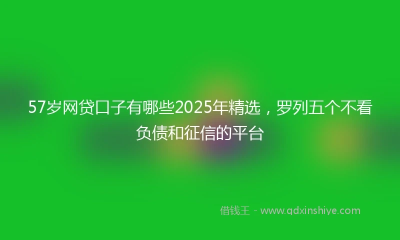 57岁网贷口子有哪些2025年精选,罗列五个不看负债和征信的平台