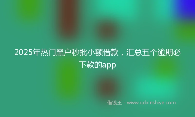2025年热门黑户秒批小额借款，汇总五个逾期必下款的app