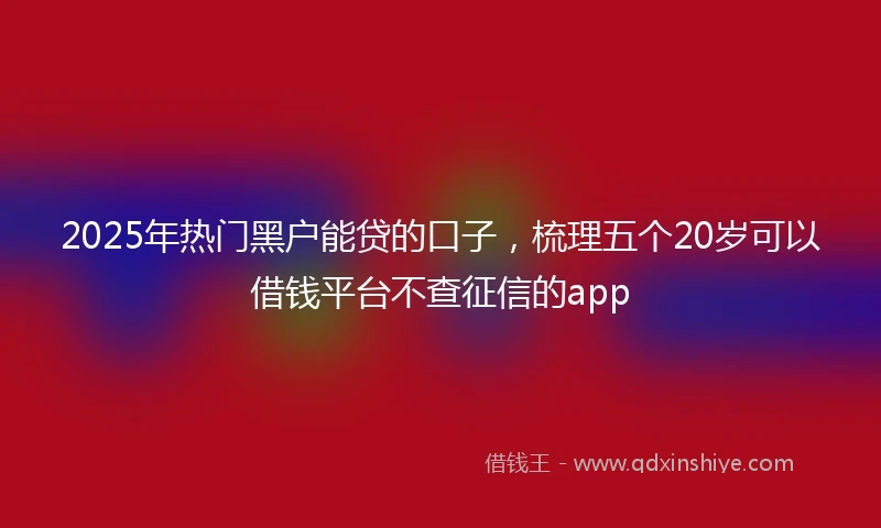 2025年热门黑户能贷的口子，梳理五个20岁可以借钱平台不查征信的app