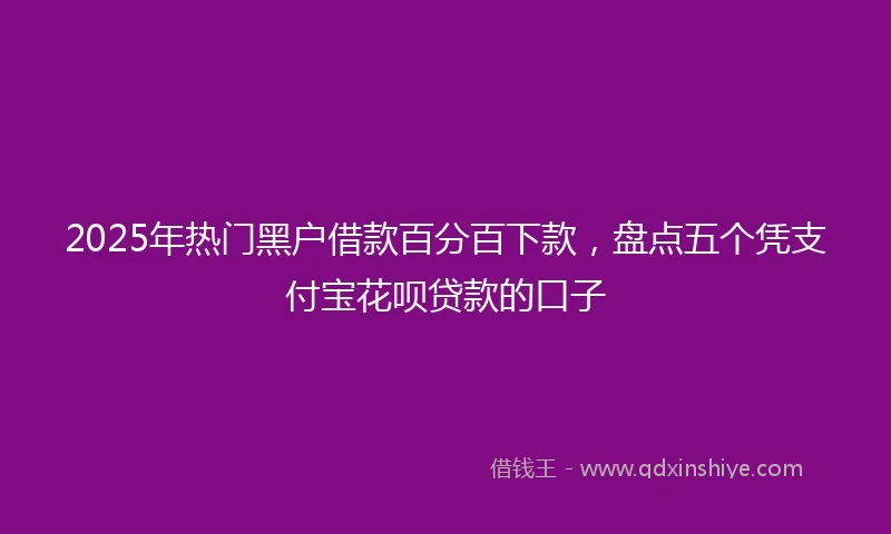 2025年热门黑户借款百分百下款，盘点五个凭支付宝花呗贷款的口子