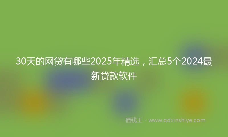 30天的网贷有哪些2025年精选，汇总5个2024最新贷款软件