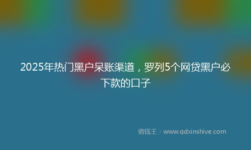 2025年热门黑户呆账渠道，罗列5个网贷黑户必下款的口子