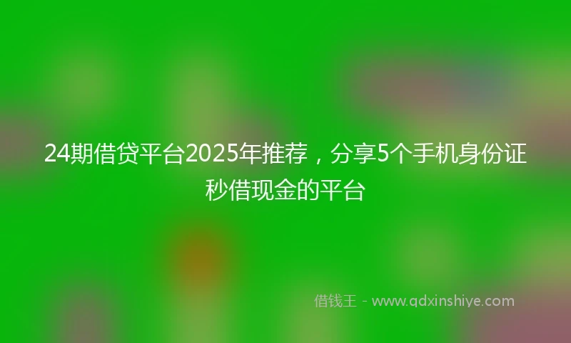 24期借贷平台2025年推荐，分享5个手机身份证秒借现金的平台