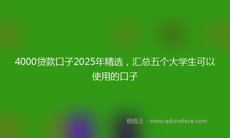 4000贷款口子2025年精选，汇总五个大学生可以使用的口子
