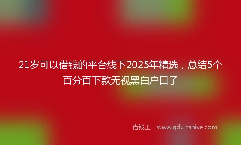 21岁可以借钱的平台线下2025年精选，总结5个百分百下款无视黑白户口子