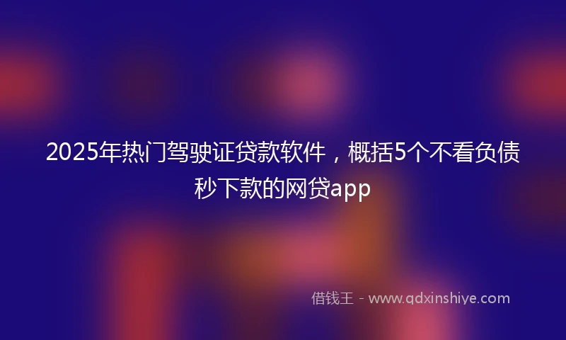 2025年热门驾驶证贷款软件，概括5个不看负债秒下款的网贷app