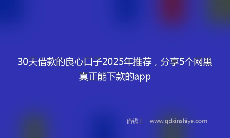 30天借款的良心口子2025年推荐，分享5个网黑真正能下款的app