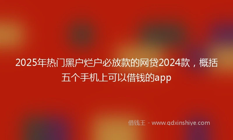 2025年热门黑户烂户必放款的网贷2024款，概括五个手机上可以借钱的app