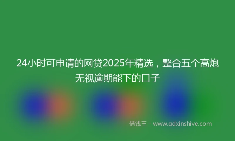 24小时可申请的网贷2025年精选，整合五个高炮无视逾期能下的口子