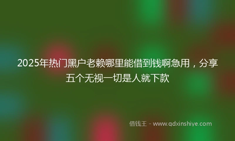 2025年热门黑户老赖哪里能借到钱啊急用，分享五个无视一切是人就下款