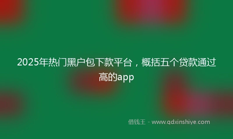 2025年热门黑户包下款平台，概括五个贷款通过高的app